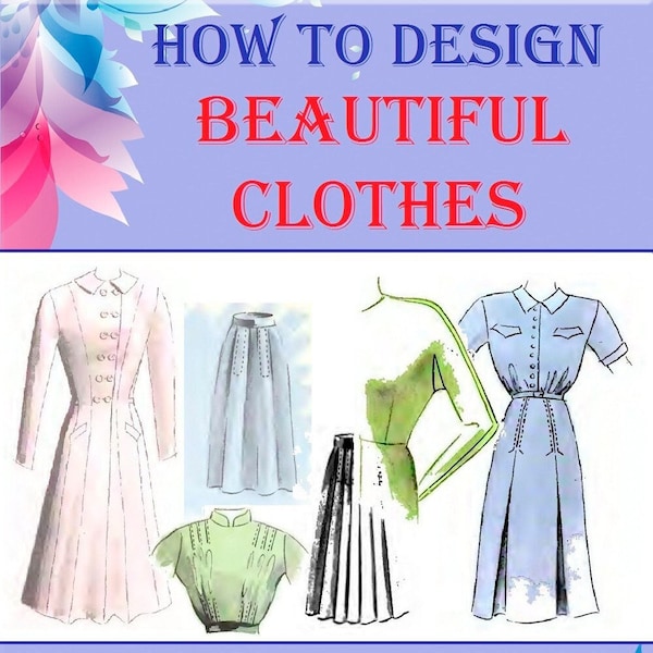 1940s sewing pattern,Pattern drafting,pdf ebook,How to design beautiful clothes