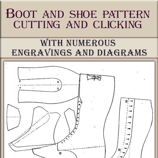 Comment faire des chaussures, coupe de modèle de chaussure, modèle de couture de chaussure vintage, chaussures faites à la main