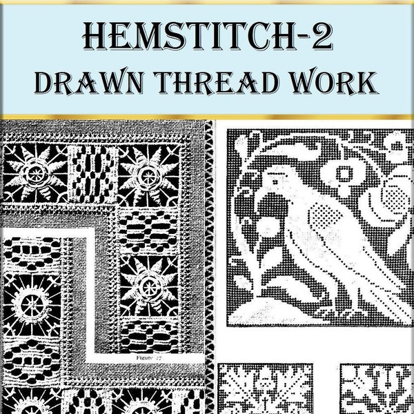 Hemstitch Design,hand made hemstitched lace,embroidery books,Drawn thread work-2