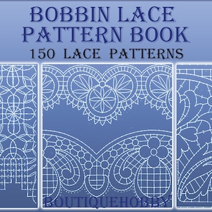 Bobbin hand made lace patterns,needlework design,150 Printable Patterns Pdf Instant Download