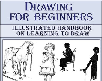 Drawing for beginners tutorial book,learn to draw vintage techniques