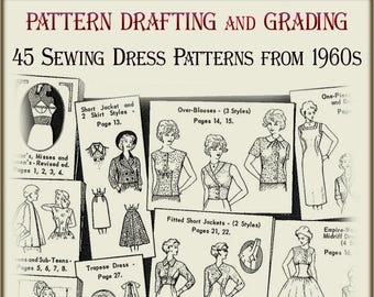 Patrons de couture de robe des années 60 : 45 modèles vintage (Patron PDF)
