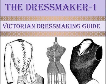 ビクトリア朝のドレス縫製パターン イラスト入りの本 ドレスメーカーに