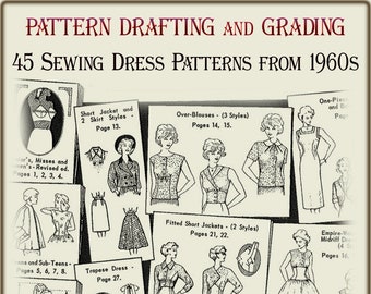 Vintage sewing patterns for women 1960s,sewing guide 45 Dress Patterns