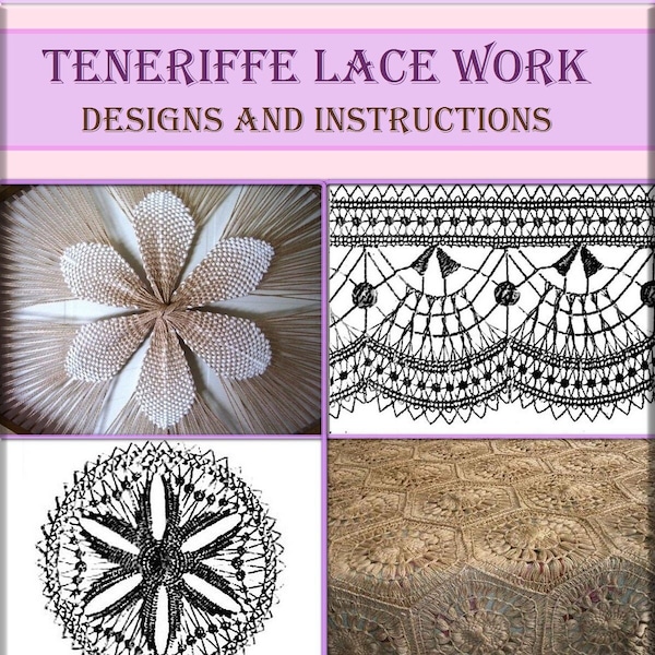 Vintage tutorial needlework,lace making patterns books,teneriffe lace work