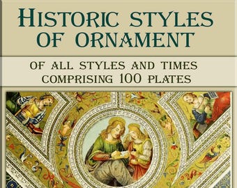 希少な19世紀フランスの装飾と装飾の本。200種類以上の