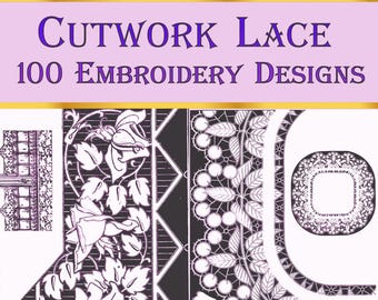 Hand victorian Embroidery PDF Pattern Book - 100 Patterns for Venetian embroidery-5