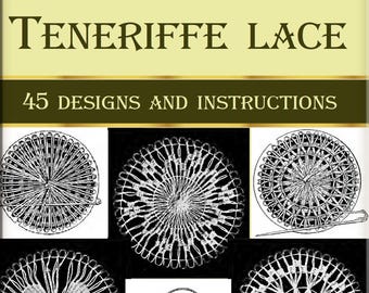 Vintage needlework patterns book,45 hand made Teneriffe Lace