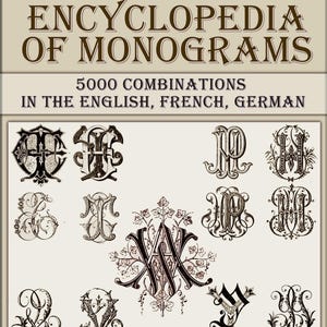 Monogramme Vintage Bücher, Stickschrift, alte Bücher ENCYCLOPEDIA OF 2000 MONOGRAMS