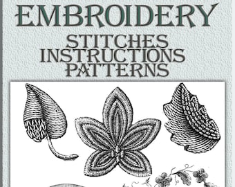 Beginners embroidery Handbook,Stitches,instructions,patterns