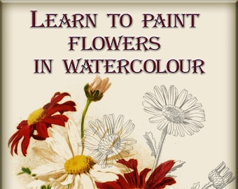 Flower painting watercolor tutorial book,vintage techniques