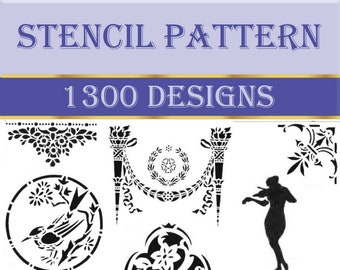 1300 Decorative pattern stencil designs,Art Nouveau scrapbook stencil