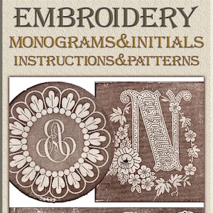 Vintage monogram embroidery book,victorian Instructions Monograms and initials