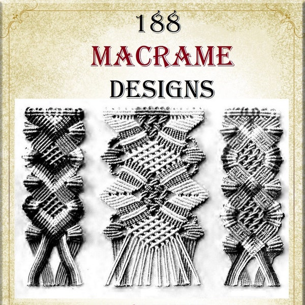 Victorian Macrame patterns,how to tutorial book,macrame for beginner