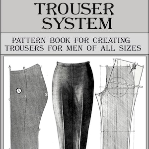 Vintage Mens Trousers Sewing patterns,Self Instruction Printable book