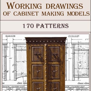 Working drawings,Vintage Cabinetwork book,170 woodworking Patterns