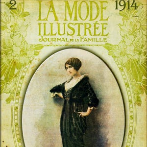 Patrons de couture français,Robe édouardienne,La Mode Illustrée 02-1914 avec patrons