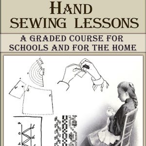 Guia tutorial de lições de costura à mão vintage, instruções de como fazer