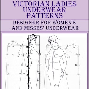 Victorian Vintage lingerie Underwear sewing pattern, Corset Nightgowns, 59 Patterns Designs