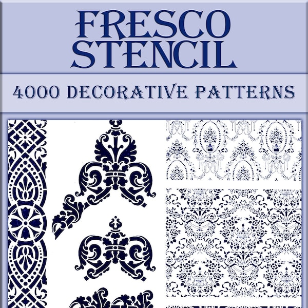 4000 vintage decorative stencils,stamping patterns,Victorian book
