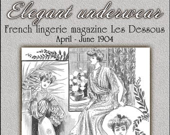 Victorian corset art,vintage lingerie catalog-2,Retro French antique rare book