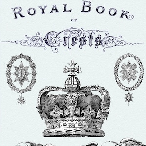 Vintage Heraldry Royal book of crests,english crown symbols,heraldic symbols