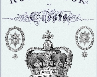 Vintage Heraldry Royal book of crests,english crown symbols,heraldic symbols