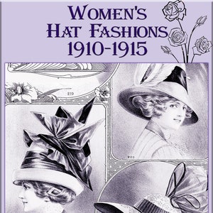Vintage Edwardian French Hat Fashion 1910s,ephemera ladies hats