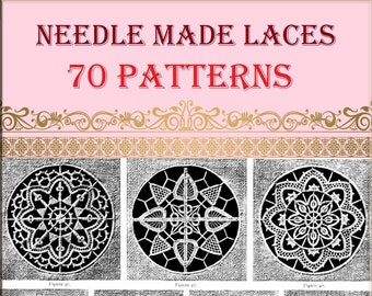 Vintage needlework design,patterns hand made lace,diy needlework digital tutorial