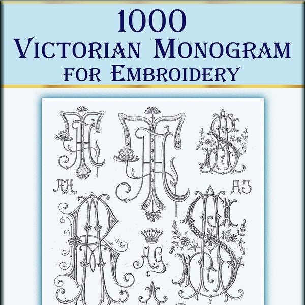 1000 Victoriaanse Vintage Monogram-lettertypen handborduurontwerpen