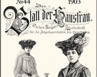 Edwardian Dress Sewing Patterns: Vintage German Fashion Magazine (PDF Pattern)
