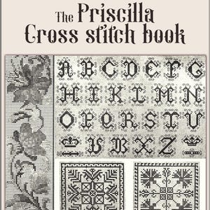 Cross-stitch embroidery pattern,vintage instructions The Priscilla Cross-stitch book