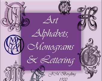 Vintage font,Art Alphabets,Monograms,Lettering design