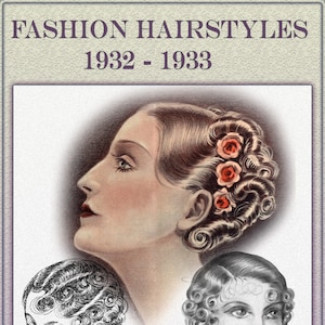Vintage ladies ephemera printable,Vintage Hairstyles catalog 1930s,Fashion Hairstyles