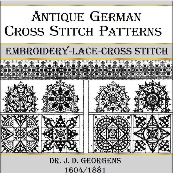Antique cross stitch book,German patterns-lace-embroidery
