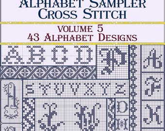 Mönster för korsstygnsalfabetet i vintagestil: 43 antika monogrammönster nr 5 (PDF)
