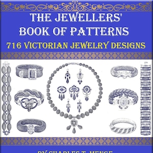 Victorian design jewellery, bracelets,rings,brooches,choker,hair work jewellery,Pattern Book