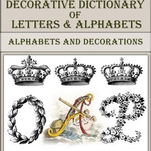 Vintage letters and alphabets,decorative designs Instant Download