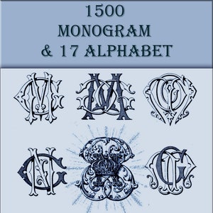 Vintage Monograms,initials,alphabet PDF Instant Download