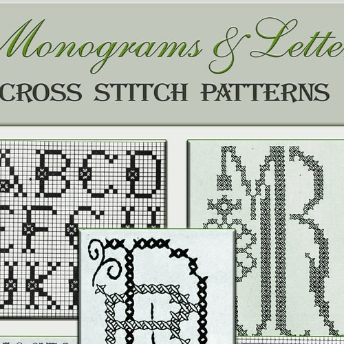Monograms&letters Cross Stitch Alphabet Designs Etsy