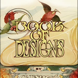 Livro de desenhos Art Nouveau vintage, Arte ornamental para impressão, Livro ilustrado