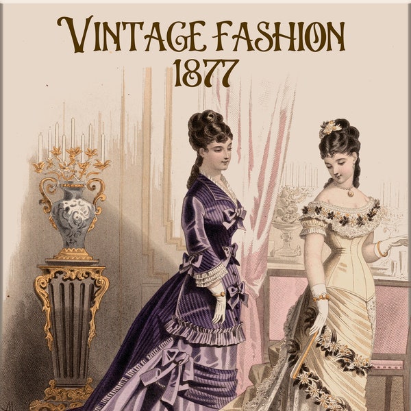 Victorian fashion catalog book,magazine 1877, pdf ebook antique fashion