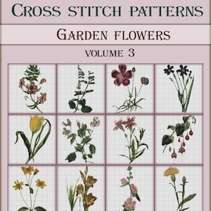 Libro de patrones de punto de cruz flores PDF, patrones de plantas florales punto de cruz