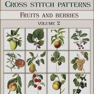 Cross stitch pattern book pdf Berries,plants fruits patterns