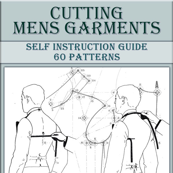 Vintage mens clothes patterns,victorian Guide to cutting garments,sewing books