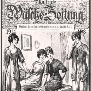 Vintage Katalog Unterwäsche Schnittmuster Österr. Wäschezeitung 1914-08