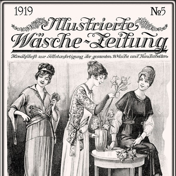 German sewing patterns,edwardian dress,Pdf sewing patterns - Österr. Wäschezeitung 1919-5