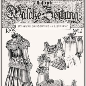 Victorian Underwear Pdf sewing patterns,GERMAN EDITION,vintage Pattern Österr. Wäschezeitung 1898-12