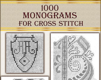 Monograms cross stitch patterns book,antique books,monogram font patterns