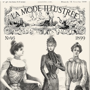 French sewing patterns,edwardian dress - La Mode Illustrée 1899-46 INCLUDES PATTERNS